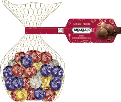 Produktbild von Riegelein Schoko Kugeln im Netz zart schmelzend bunt gemischt 200g