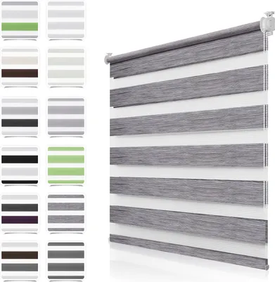 Produktbild von Doppelrollo 80x130 cm Marmor-Grau Duo Rollo Klemmfix ohne Bohren
