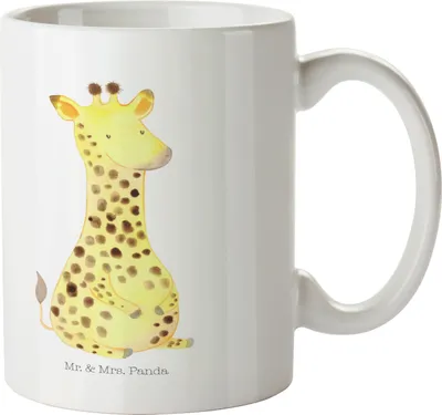 Produktbild von Mr. & Mrs. Panda Kindertasse Giraffe Zufrieden - Weiß - Geschenk, Afrika, Kinderbecher, Abenteuer, Plastikbecher, Pott, Kindergarten Becher, Kunststoffbecher, Glück