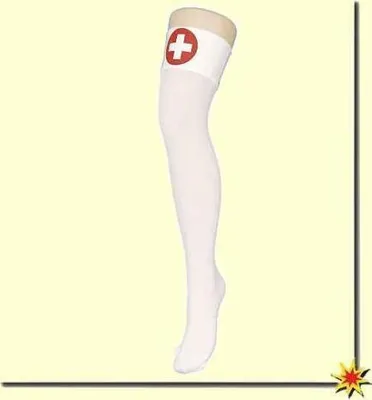 Produktbild von Krankenschwester Nylon Kniestrümpfe Overknee Karneval Fasching Cosplay y