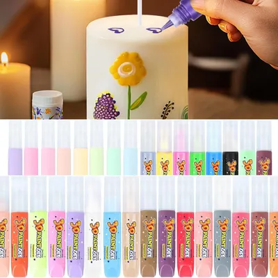 Productafbeelding van Set van 32 Wax Kleurpennen voor Kaarsen - Maak je Eigen Decoraties