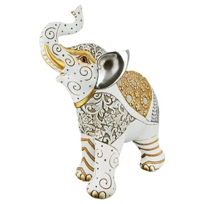 Produktbild von Gilde Figur, Elefant, "Morani", orientalisch, Kunstharz, creme, VE 2, L. 10 cm, B. 24 cm, H. 26 cm 37362 4063387373620