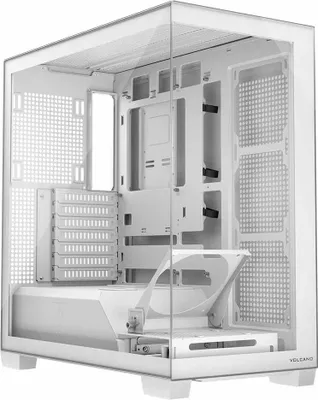 Produktbild von MODECOM VOLCANO STELLAR Weiß MIDI PC-Gehäuse, Midi Tower ohne Lüfter, Panorama Glas Design, Stahlgehäuse, ATX Mainboard kompatibel