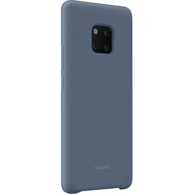 A blue Huawei phone case is shown from a side-angle on a white background.