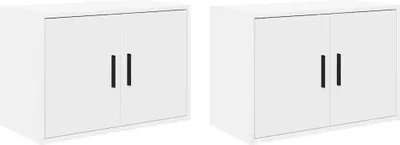 Immagine prodotto di vidaXL Armadi a muro per garage 2 pz. Materiale a base di legno bianco