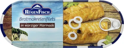 Produktbild von Rügen Fisch Bratmakrelenfilets in würziger Marinade 500g 6er Pack