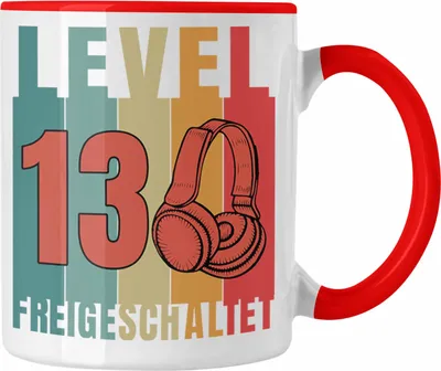 Produktbild von Trendation - 13. Geburtstag Junge Lustige Gamer Tasse Zocker Geschenk Gamer Gamergirl Geschenkidee Geburtstag 13er Geburtstag (Rot)