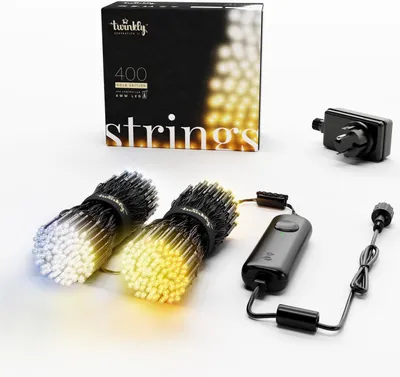 Zdjęcie produktu dla Twinkly Strings 400 AWW LED, sznur, czarny przewód, 32 m, IP44