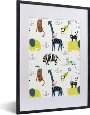 Produktbild von MuchoWow® MuchoWow® Gerahmtes Poster Tiere - Natur - Muster 30x40 cm - Poster mit zchwarzem Bilderrahmen - Wandposter Schlafzimmer