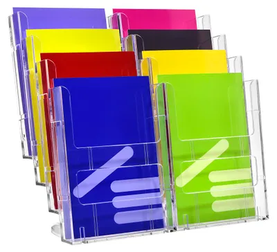 Produktbild von Tischprospektständer DIN A5 mit 8 Fächern Prospektständer / Prospekthalter / Flyerständer / Flyerhalter