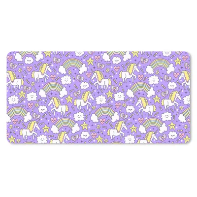 Produktbild von MuchoWow® Schreibtischunterlage Einhorn - Muster - Regenbogen - Kind 80x40 cm - XXL Mauspad - Gaming Mauspad