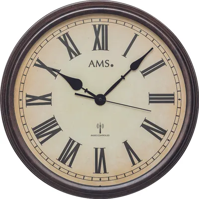 Produktbild von AMS Funk-Wanduhr, Funkwerk, D42x8cm, 5977