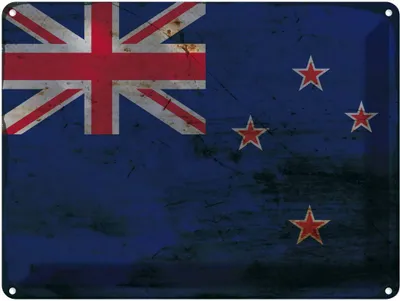 Produktbild von vianmo Blechschild 30x40 cm Neuseeland New Zealand Flagge Fahne Wappen