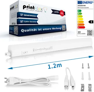 Produktbild von LED Unterbauleuchte 120cm 1400 LM Lichtleiste 14W 3000K-Warmweiß 230V Küchen Schrank Leuchte