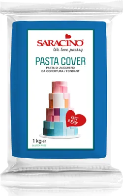 Produktbild von Saracino Pasta Cover 1 kg Blau blu  Rollfondant Einschlagmasse