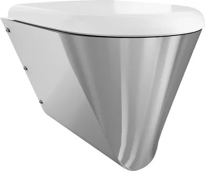 Produktbild von KWC AR T-WC, CAMPUS, Edelstahl, wandhängend, 360x409x500 mm, weißer Sitz