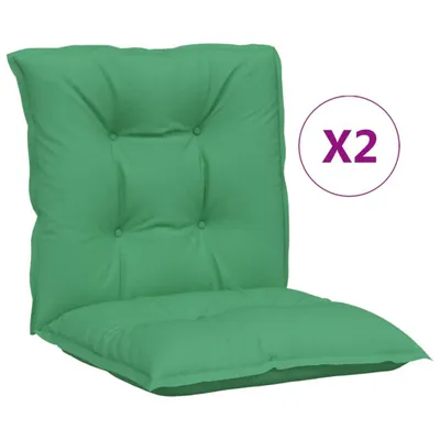 Image de Coussin pour chaise de jardin à dossier bas 2 pcs. Vert 100x50x7 cm