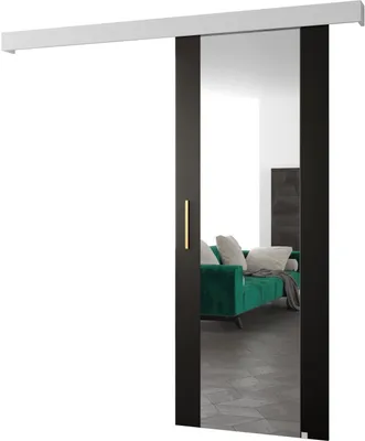 Produktbild von MEBLE KRYSPOL Salwador 2 Schiebetür, 90x204 cm, Schwarz , Weiß, Gold