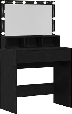 Obrázok produktu pre vidaXL Toaletný stolík s policou čierny dubový vzhľad 80 x 41 x 134,5 cm