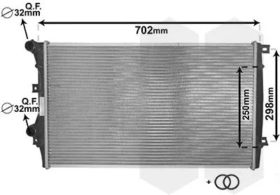 Produktbild von Van Wezel Wasserkühler für Audi A3 Seat Altea Skoda Octavia VW Eos Golf 5