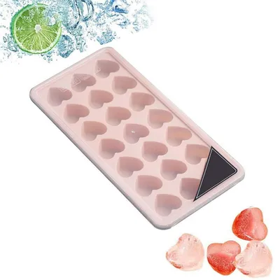 Immagine prodotto di Stampo in silicone a forma di cuore per cubetti di ghiaccio, con 21 cavità e coperchio