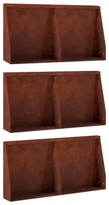 Produktbild von vidaXL Stützmauer 6 stk. 40 x 12 x 50 cm Wetterfeststahl Rostoptik