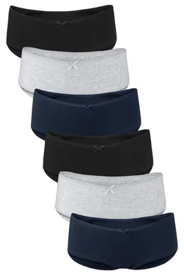 Produktbild von Fabio Farini - 6 Stück Damen Panties - klassische Frauen Hipster Unterhosen aus Baumwolle im sportlichen Panty-Style