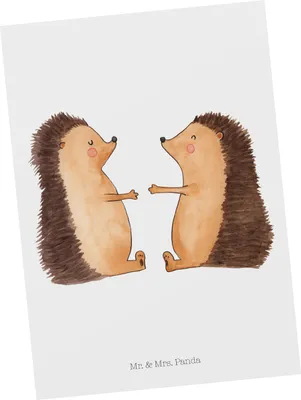Produktbild von Mr. & Mrs. Panda Postkarte Igel Liebe - Weiß - Geschenk, Fotokarte, Postkarten, Ansichtskarte, Freundin, Ansichtskarten, Hochzeit, Hochzeitstag, Grußkarte