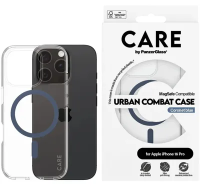 Immagine prodotto di Custodia Care By Panzerglass con Magsafe per Iphone 16 Pro - Blu