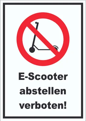 Produktbild von E- Scooter Abstellen verboten Aufkleber Elektro -Tretroller Roller A7 (74x105mm)