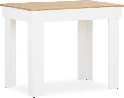 Image de Table à Manager 90x60 cm Table Salle a Manger Table de Cuisine en Bois Chêne Blanc Table de Salon Salle de Séjour