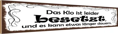 Produktbild von vianmo Holzschild 10x46 cm Das Klo ist besetzt kann länger