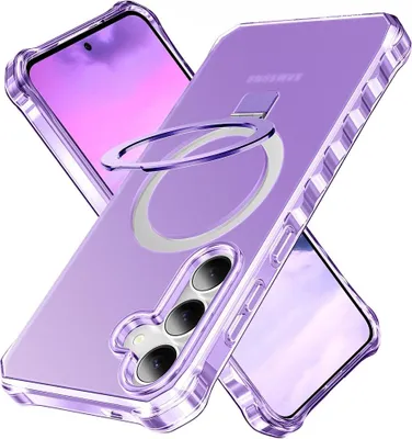 Produktbild von Samsung Galaxy S25 / S24 Hülle - Coverup ShockProof TPU Back Cover mit MagSafe Compatible Ring Kickstand - Violett