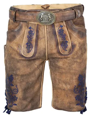Produktbild von Lederhose kurz Utz ah blau Wildbock 46
