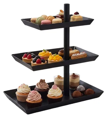 Produktbild von Schwarzes Etagere mit 3 Ebenen für Obst und Desserts