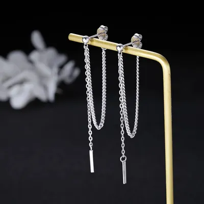 Productafbeelding van Oorbellen, hangend, van 925 sterling zilver, klein, geschikt voor dagelijks gebruik
