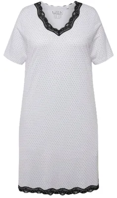 Imagen del producto de Ulla Popken, ropa para mujer, tallas grandes, camisón, encaje y lunares