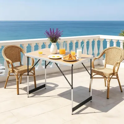 Produktbild von Outdoor-Mahlzeittisch, höhenverstellbarer & klappbarer Campingtisch, Gartentisch, leicht und tragbar für Garten, Terrasse & Camping