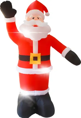 Produktbild von 2,4 m hoher aufblasbarer Weihnachtsmann, wasserdicht, 9 LED-Leuchten, riesiger aufblasbarer Weihnachtsmann mit Windseil und Bodenpfaehlen, aufblasbare Hofdekoration fuer Urlaub, Weihnachtsfeier, Garten, Rasen, Terrasse