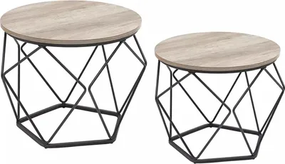 Productafbeelding van And OutdoorMatch salontafel, modern design, rond, voor woonkamer, salontafel, bijzettafel, set van 2