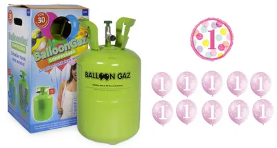 Zdjęcie produktu dla Zestaw helowy na 1 URODZINY MAŁEGO DZIECKA + 10 balonów lateksowych + 1 balon foliowy