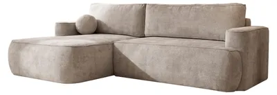 Image de Canapé d'angle Moon, pour salon, avec fonction couchage, Flow, gauche, beige (01)