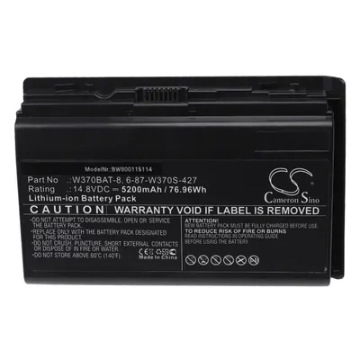 Produktbild von vhbw Akku Ersatz für 6-87-W370S-427, W370BAT-8 für Notebook (5200 mAh, 14,8 V, Li-Ion)