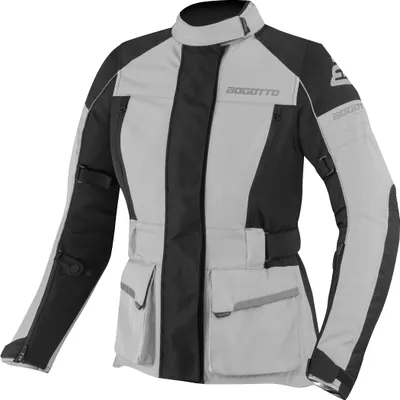 Image de Bogotto Tampar Tour blouson textile moto étanche pour femme, noir/gris, L