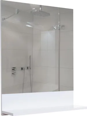 Produktbild von Famanu Wandspiegel mit Ablage MCW-B19 - Hochglanz Weiß 75x80cm