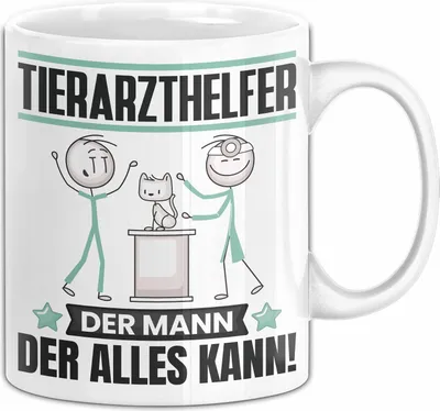Produktbild von Tierarzthelfer Tasse Geschenk für Tierarzthelfer Der Mann Der Alles Kann Geschenkidee zum Geburtstag (Weiß)