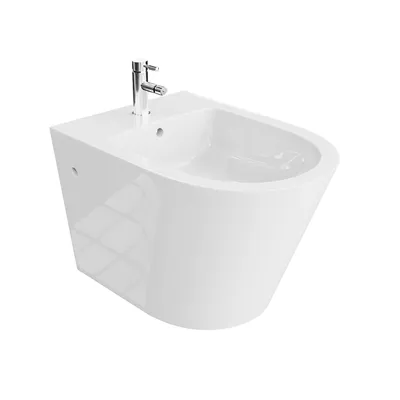 Produktbild von LAVITA Universal Wand-Bidet Galve mit Hahnloch und Überlaufschutz aus Keramik | Sitzwaschbecken zur Montage an der Wand | Hygienisch und Pflegeleicht | 35,5x51x34 cm |