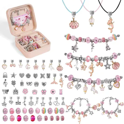 Produktbild von Geschenke für Mädchen, Armbänder Selber Bastelset, ab 6 Jahre, Rosa