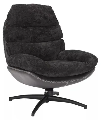 Image de Fauteuil en tissu "Giselle" - Noir - l 77 x H 101 cm