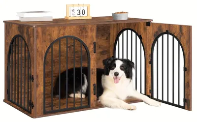 Immagine prodotto di Gabbia per cani - Kennel per cani - Cuccia per cani - Trasportino per cani - Gabbia per cani da interno - Taglia media - Marrone rustico